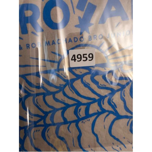 Men's Switchfoot Bro-Am and Rob Machado Jr T-shirt XL Beige with Blue Print - Picture 10 of 10